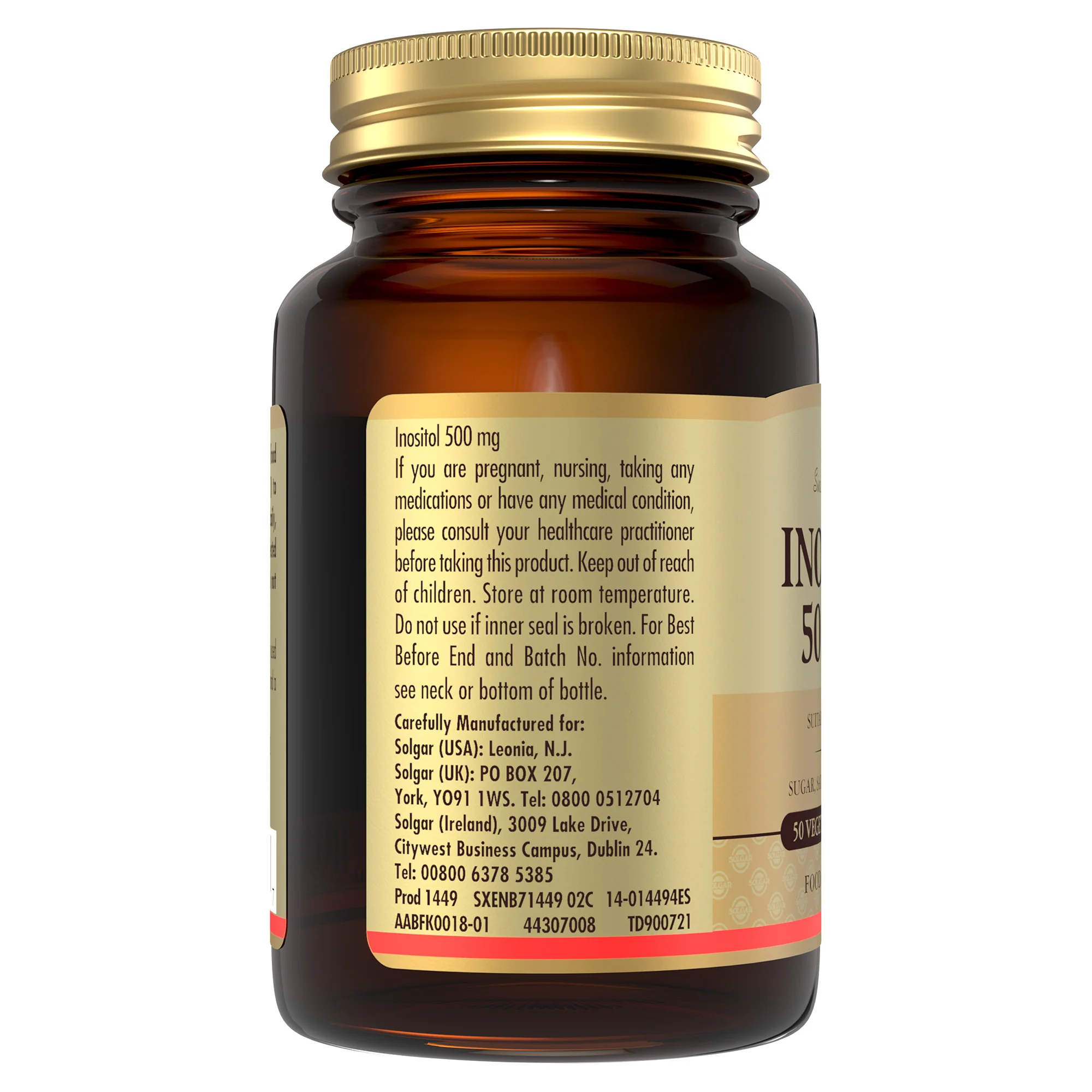 Inositol 500 mg Vegetable Capsules - Pack of 50 - Image 2
