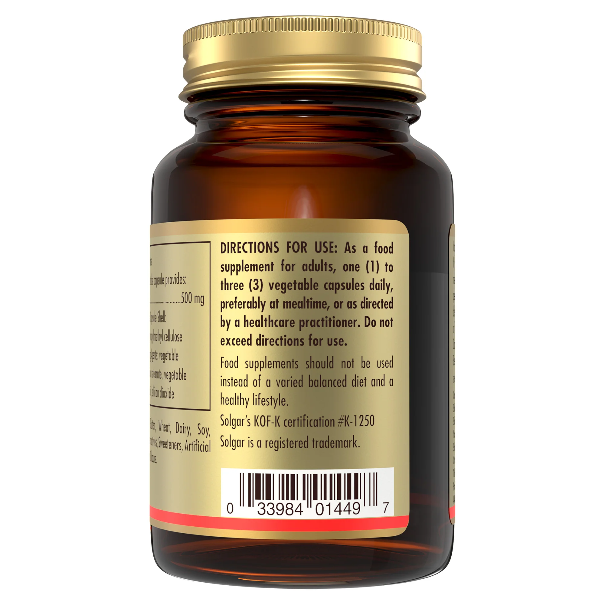 Inositol 500 mg Vegetable Capsules - Pack of 50 - Image 3