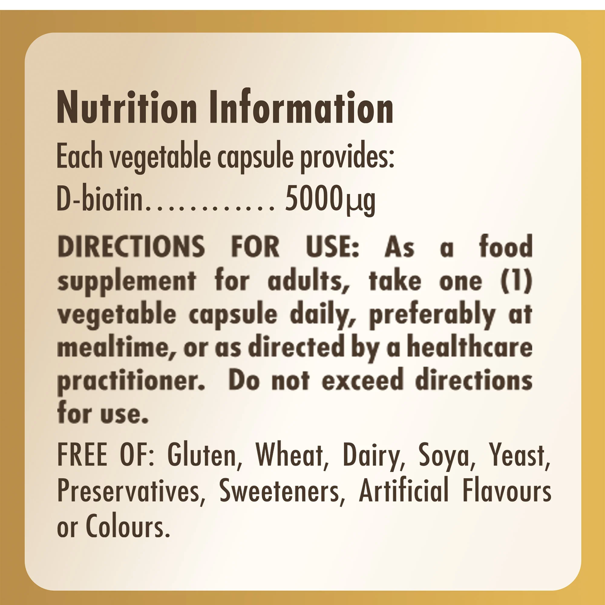 Biotin 5000 mcg Vegetable Capsules - Image 8