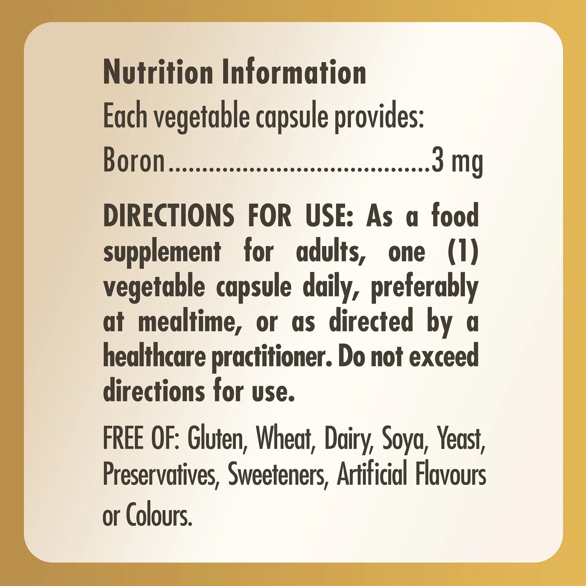 Boron 3 mg Vegetable Capsules - Pack of 100 - Image 6