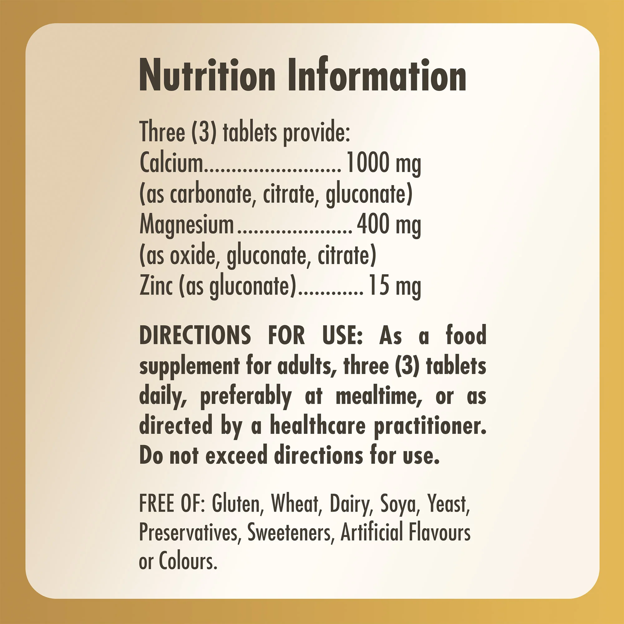 Calcium Magnesium Plus Zinc Tablets - Image 8