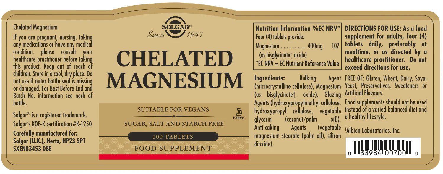 Chelated Magnesium Tablets - Pack of 100 - Image 6