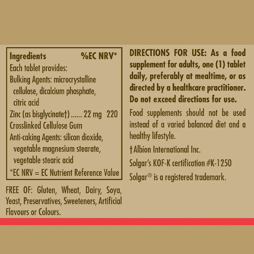 Chelated Zinc Tablets - Pack of 100 - Image 4