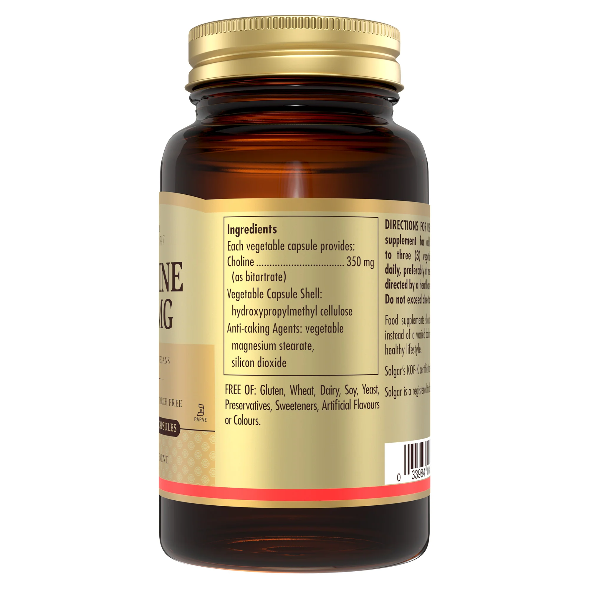 Choline 350 mg Vegetable Capsules - Pack of 100 - Image 4