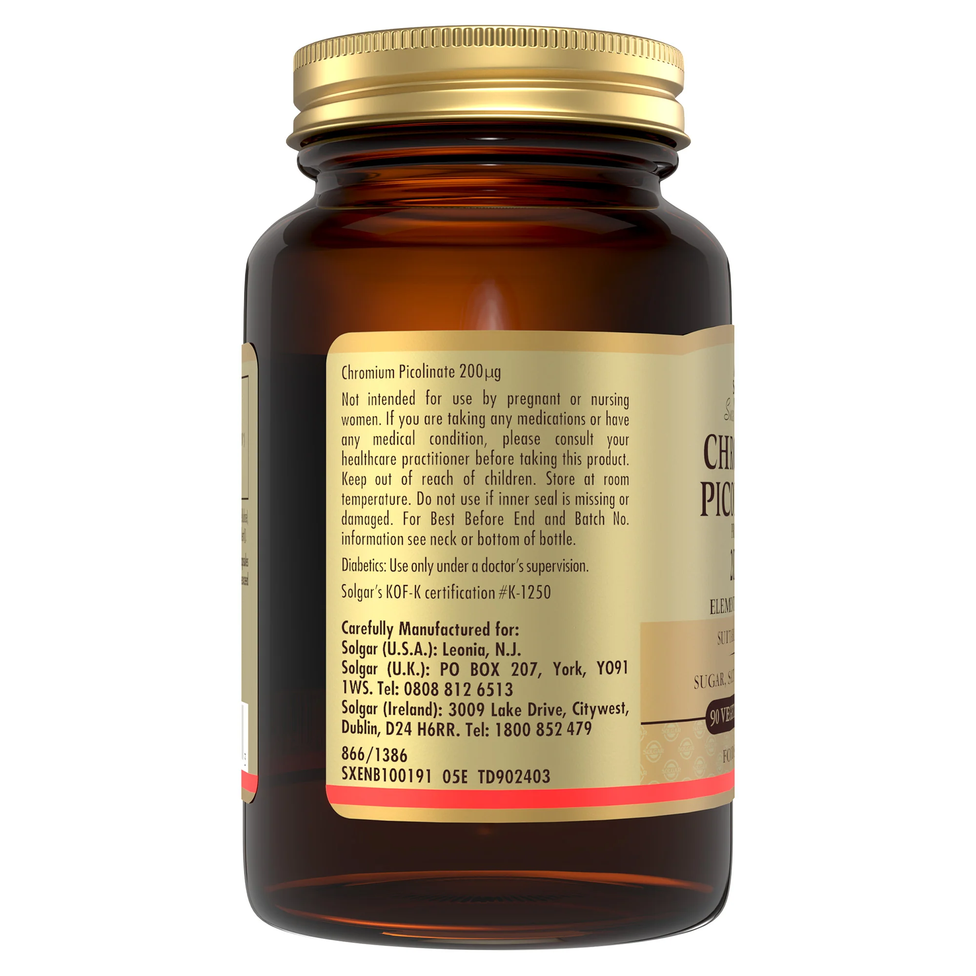 Chromium Picolinate 200 mcg Vegetable Capsules - Pack of 90 - Image 3