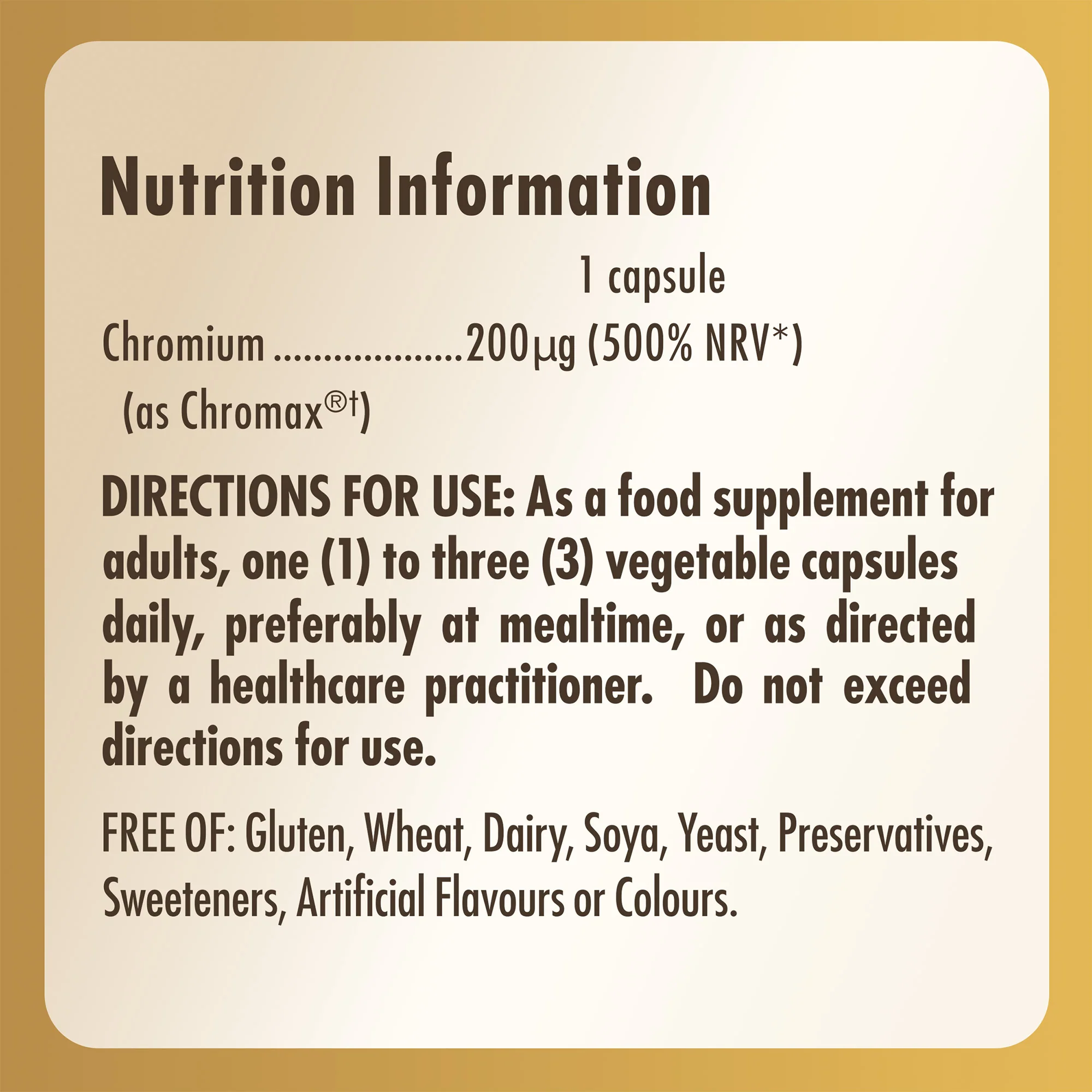 Chromium Picolinate 200 mcg Vegetable Capsules - Pack of 90 - Image 6