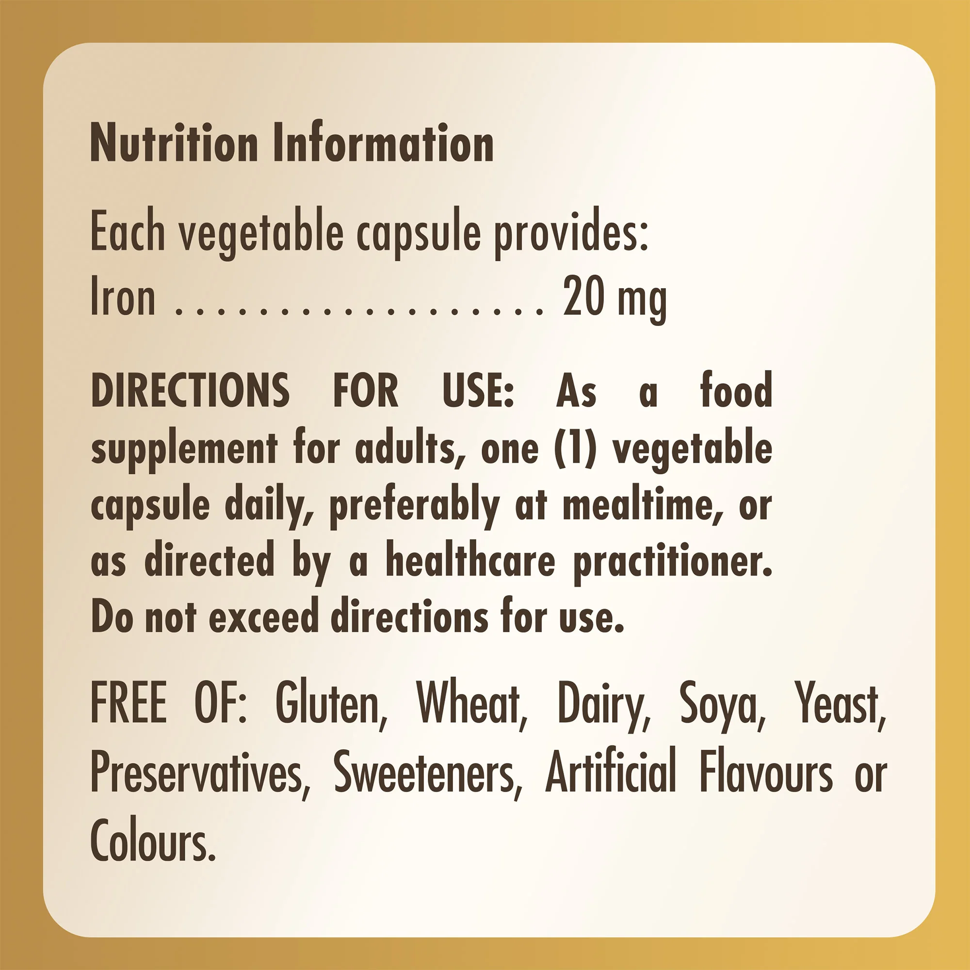 Gentle Iron (Iron Bisglycinate) 20 mg Vegetable Capsules - Image 6