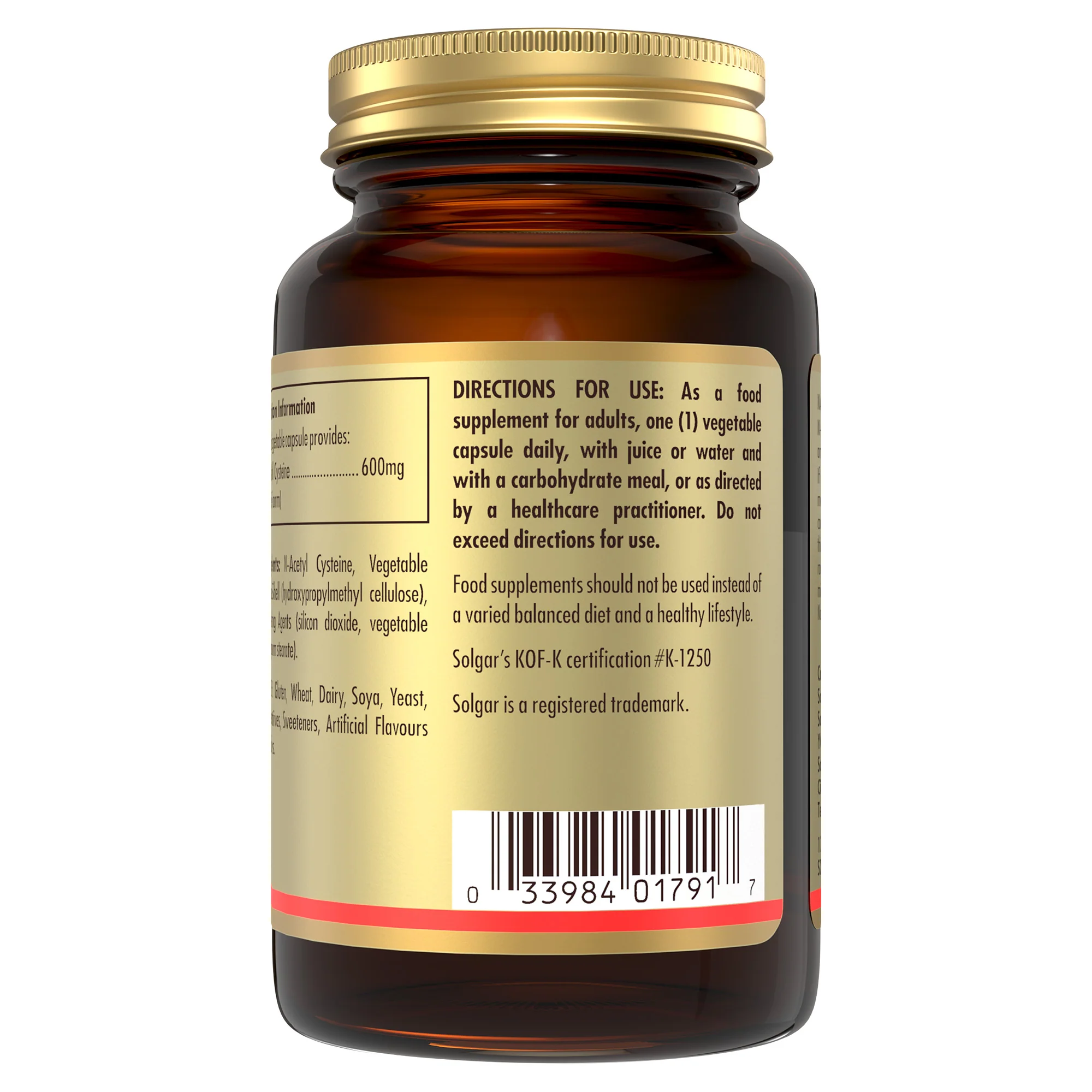NAC (N-Acetyl-L-Cysteine) 600 mg Vegetable Capsules - Pack of 60 - Image 3
