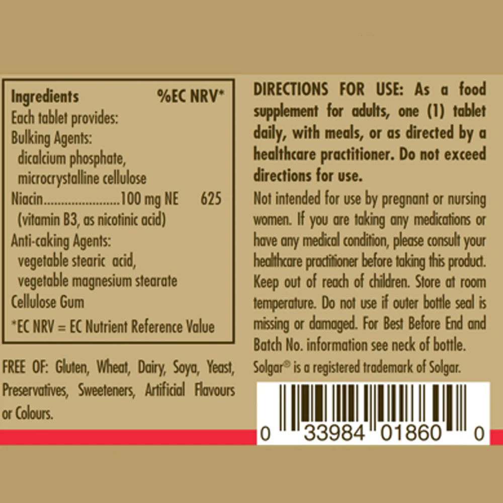 Niacin (Vitamin B3) 100 mg Tablets - Pack of 100 - Image 2