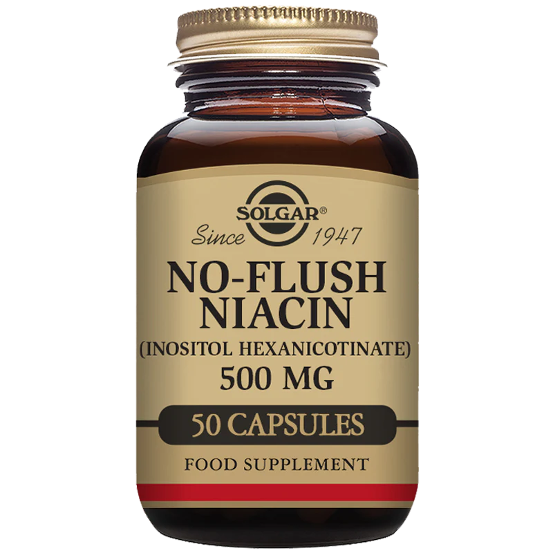 No Flush Niacin 500 mg Vegetable Capsules - Pack of 50
