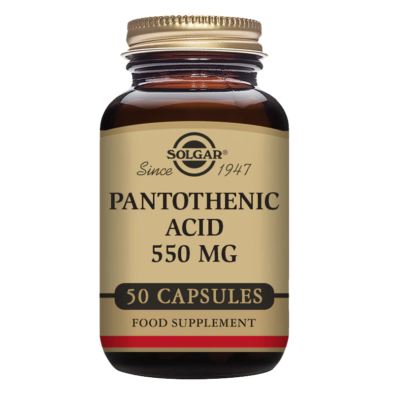 Pantothenic Acid 550 mg Vegetable Capsules - Pack of 50