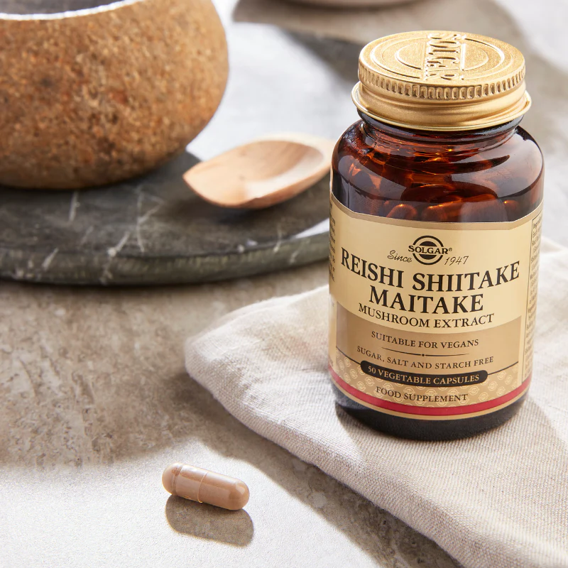 Reishi Shiitake Maitake Mushroom Extract Vegetable Capsules - Pack of 50 - Image 4