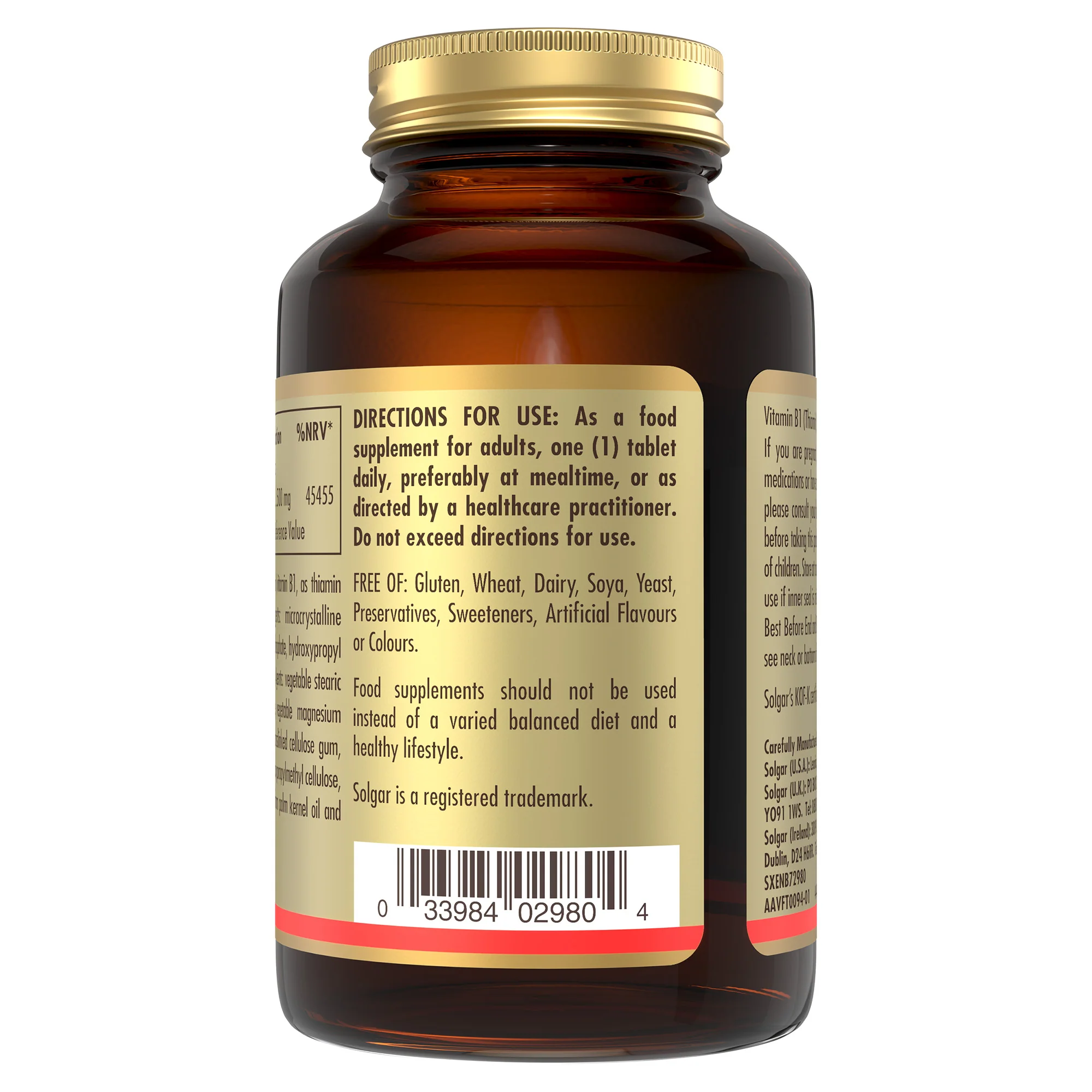Vitamin B1 (Thiamin) 500 mg Tablets - Pack of 100 - Image 3