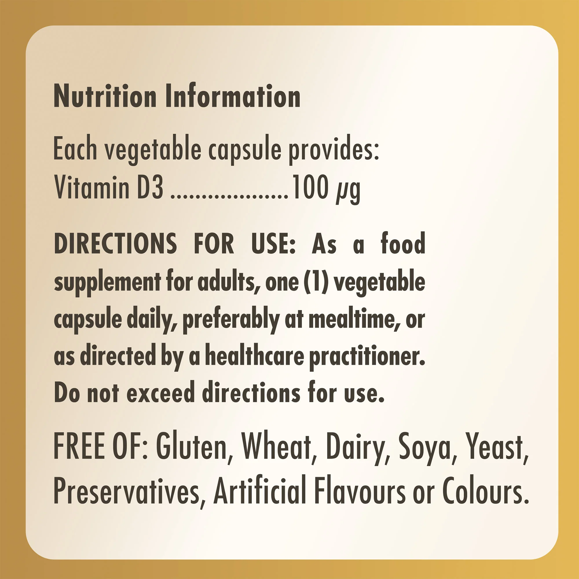 Vitamin D3 (Cholecalciferol) 4000 IU (100 mcg) Vegetable Capsules - Image 6