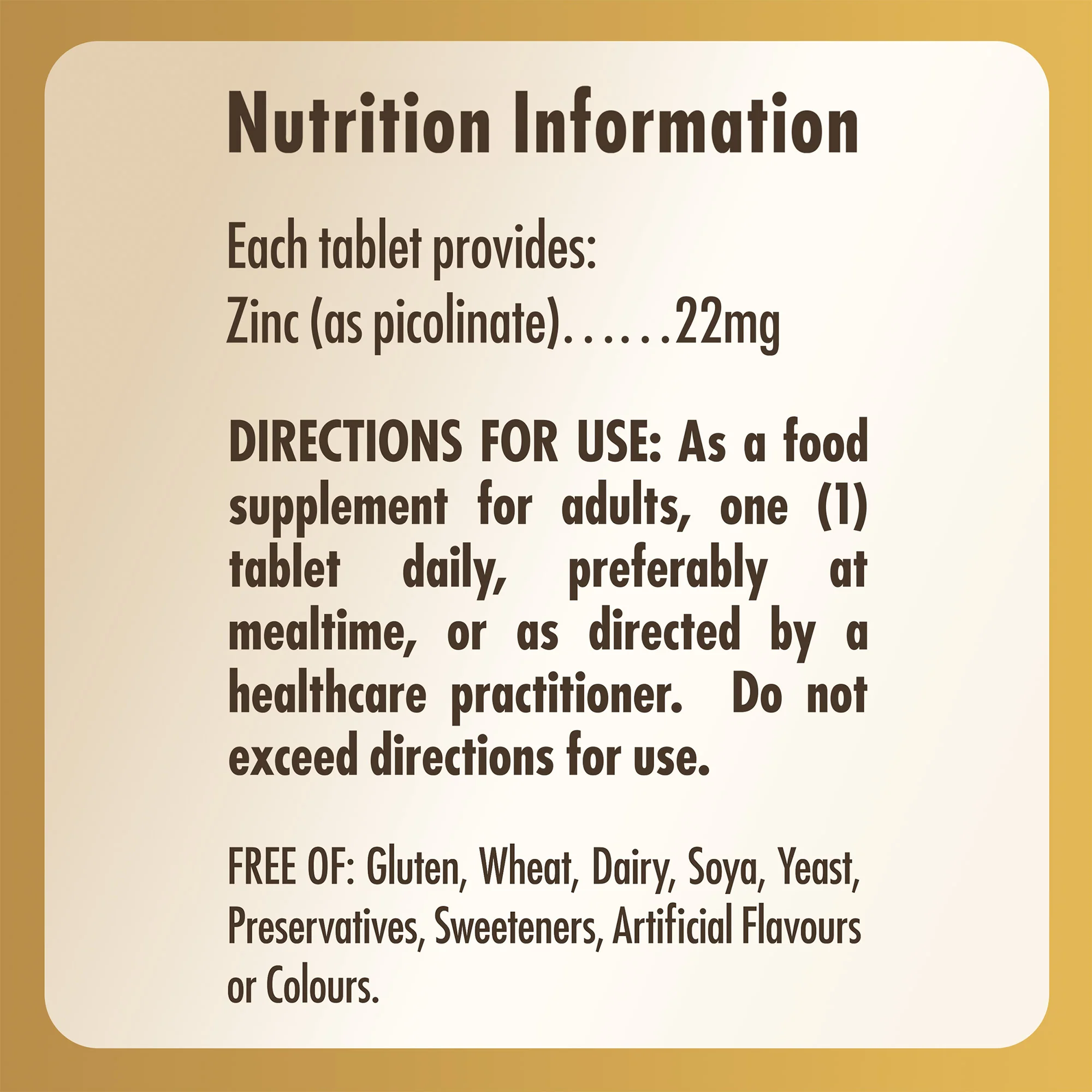 Zinc Picolinate 22 mg Tablets - Pack of 100 - Image 6